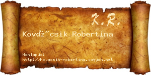 Kovácsik Robertina névjegykártya